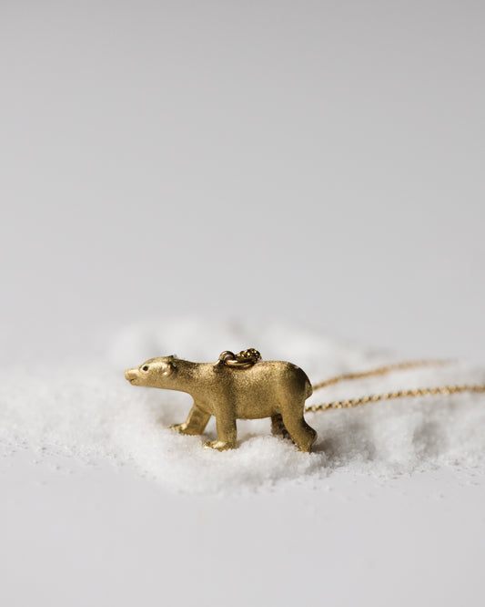 Polar Bear Pendant in 18K Gold