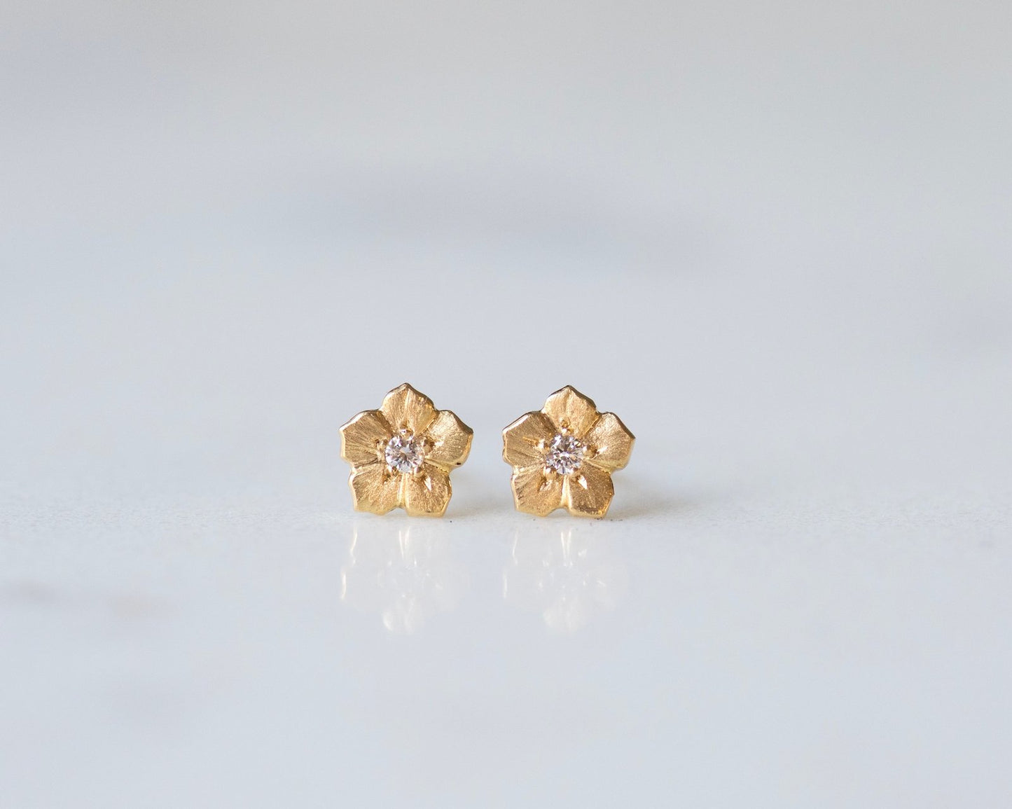 18K Diamond Forget-Me-Not Stud Earrings