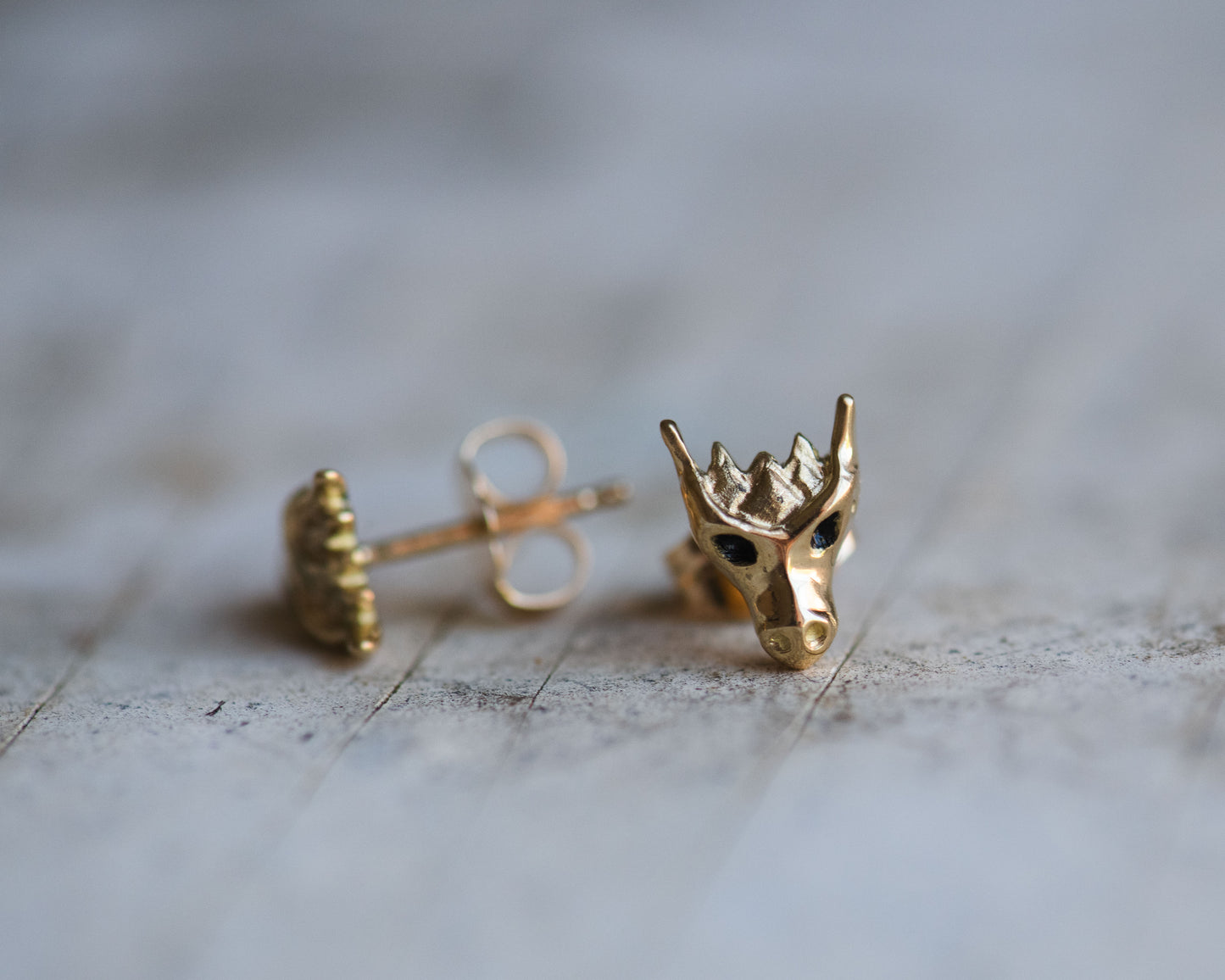 Dragon Stud Earrings | 18K Gold