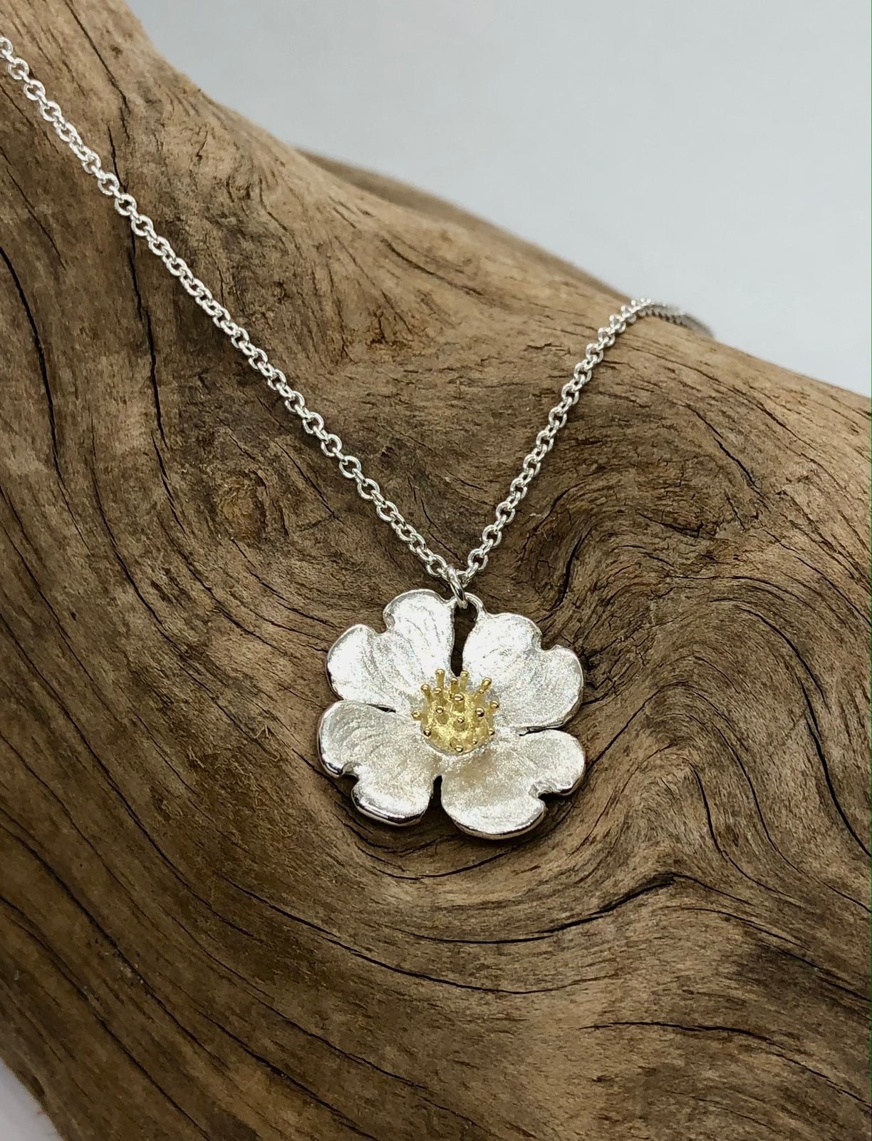 Dogwood Necklace with 18K Gold Crown