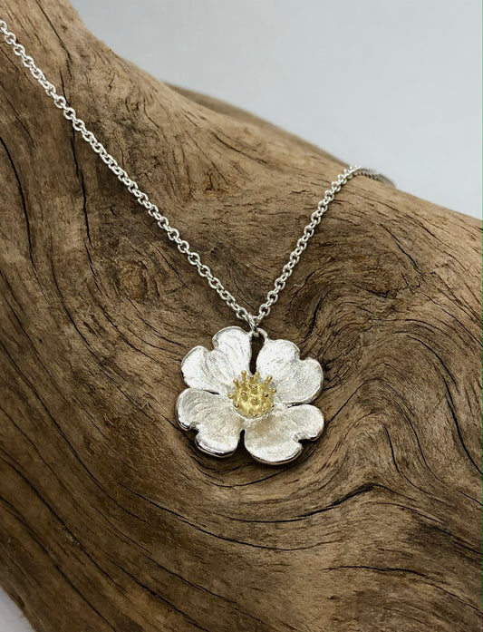 Dogwood Necklace with 18K Gold Crown