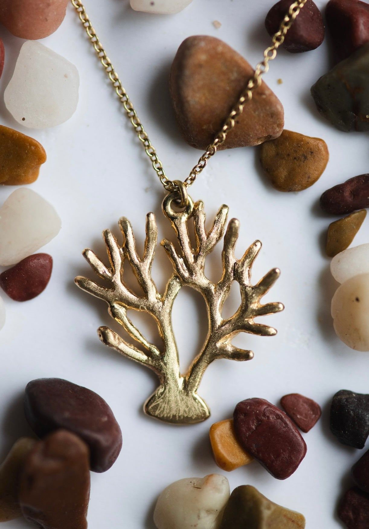 Coral Pendant | 18K Gold