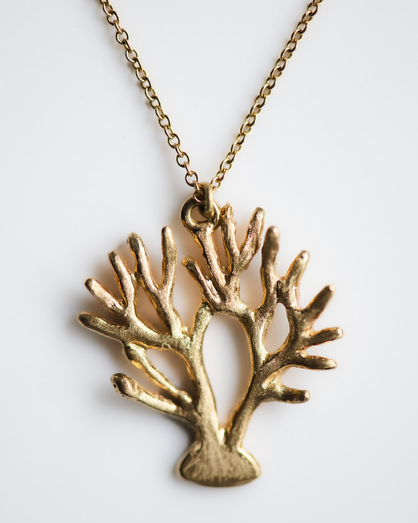 Coral Pendant | 18K Gold