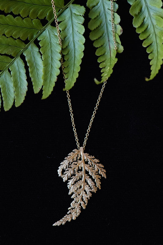 18K Gold Fern Necklace