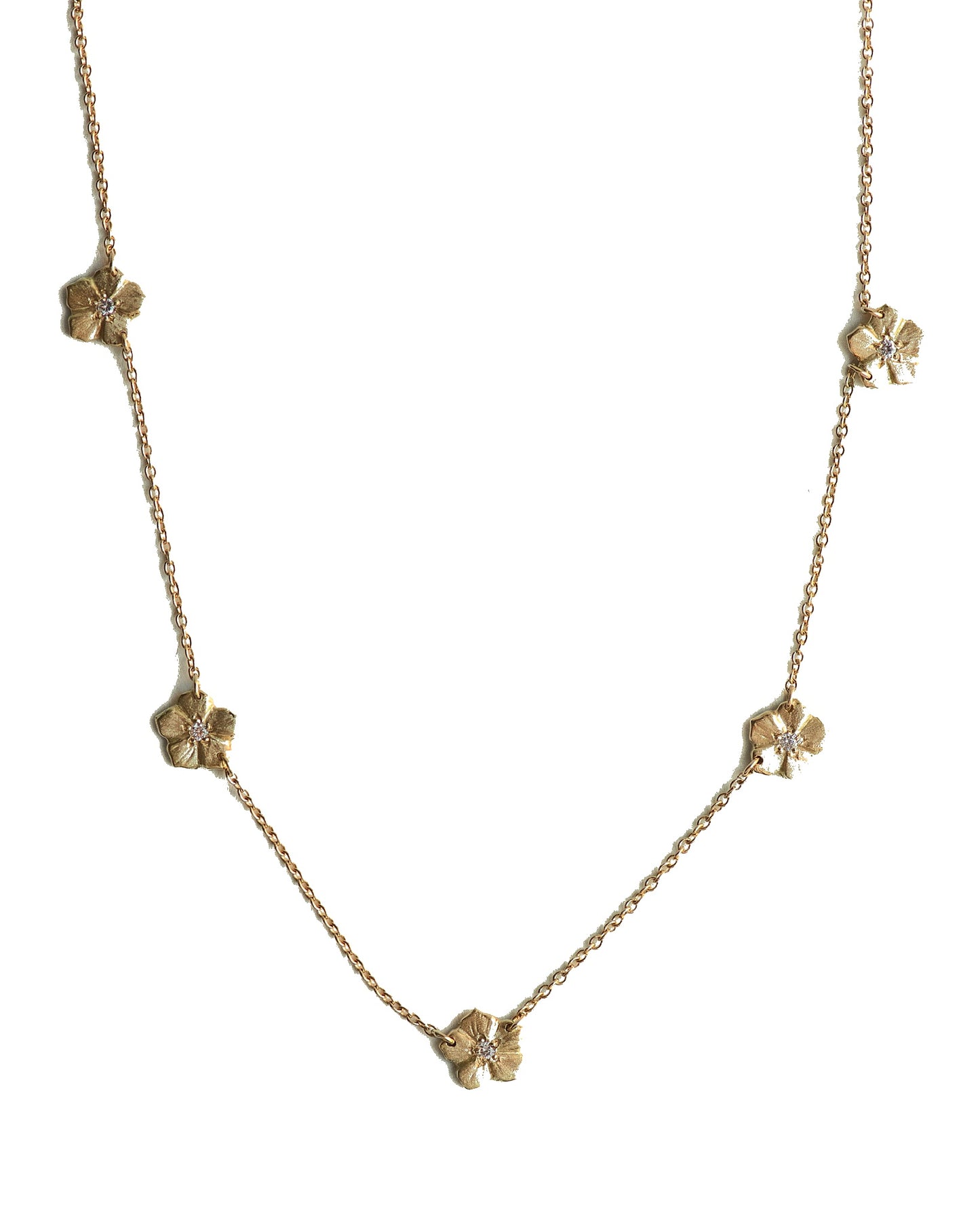 Forget-Me-Not Diamond Necklace in 18K Gold