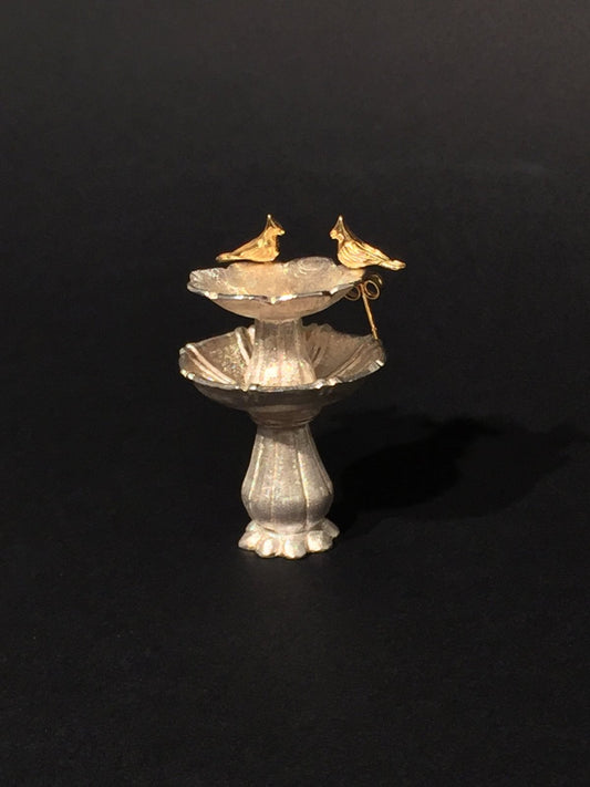 18K Gold Earrings on Bird Bath