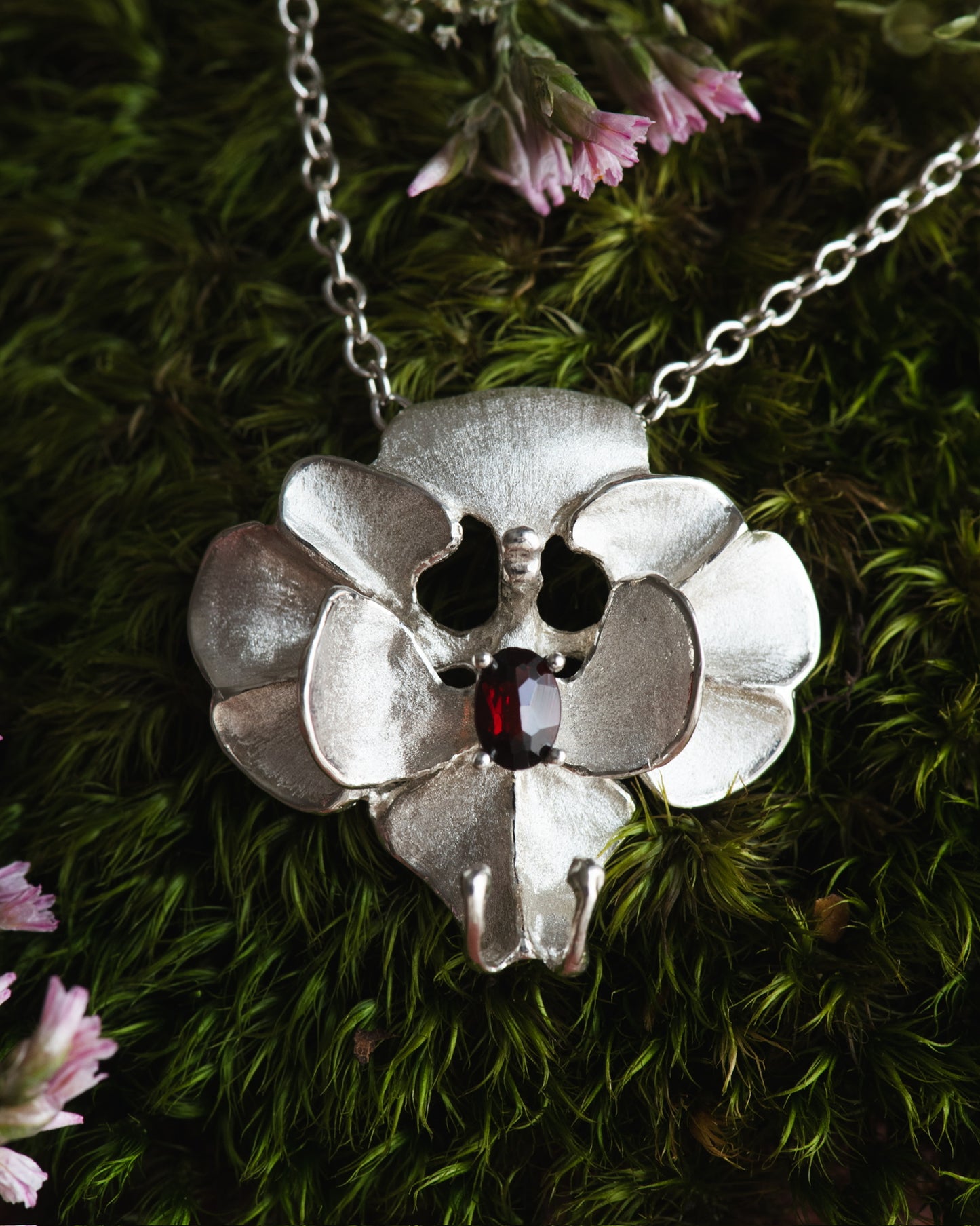 Phalaenopsis Orchid Pendant in Sterling Silver