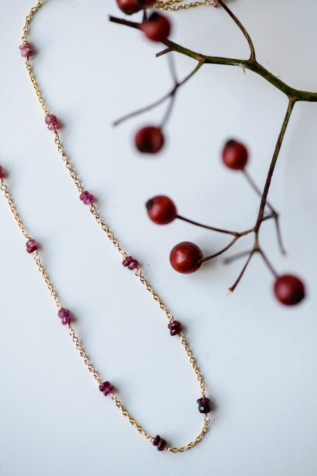 Ruby Stepping Stone Necklace