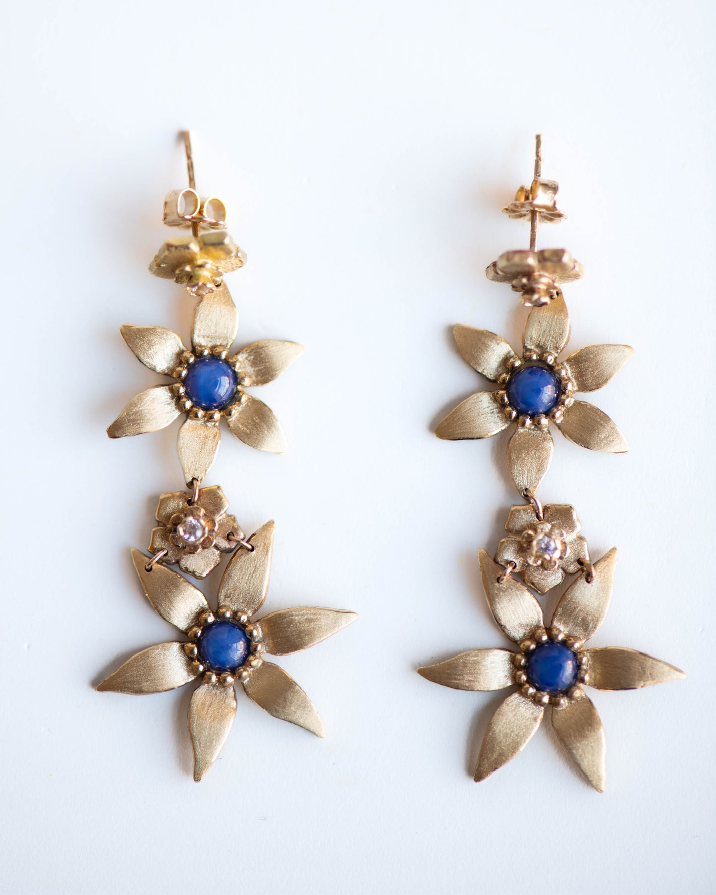 18K Gold Starflower Statement Earrings