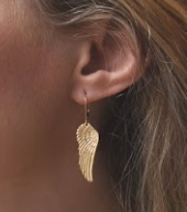 Wing Leverback Earrings in 18K Gold