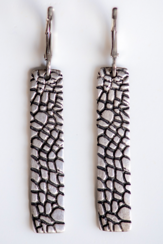 Reptile Texture Leverback Earrings
