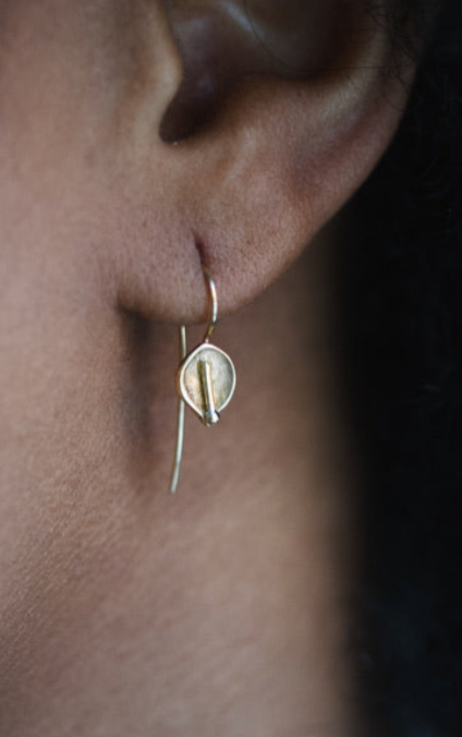 Calla Lily Hook Earrings in Sterling Silver