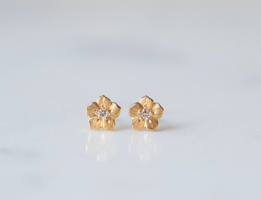 Forget-Me-Not Stud Earrings 18K Gold