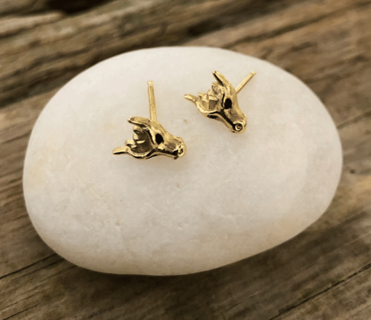 Dragon Stud Earrings in 18K Gold