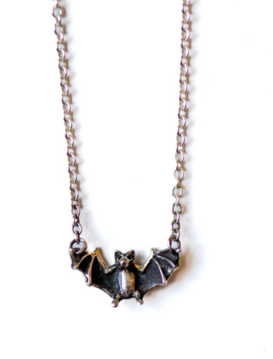 Bat Necklace in Sterling Silver