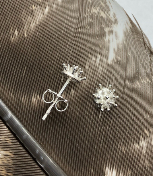 Dogwood Crown Stud Earrings in Sterling Silver