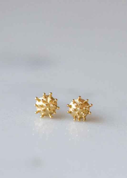 Dogwood Crown Stud Earrings in 18K Gold