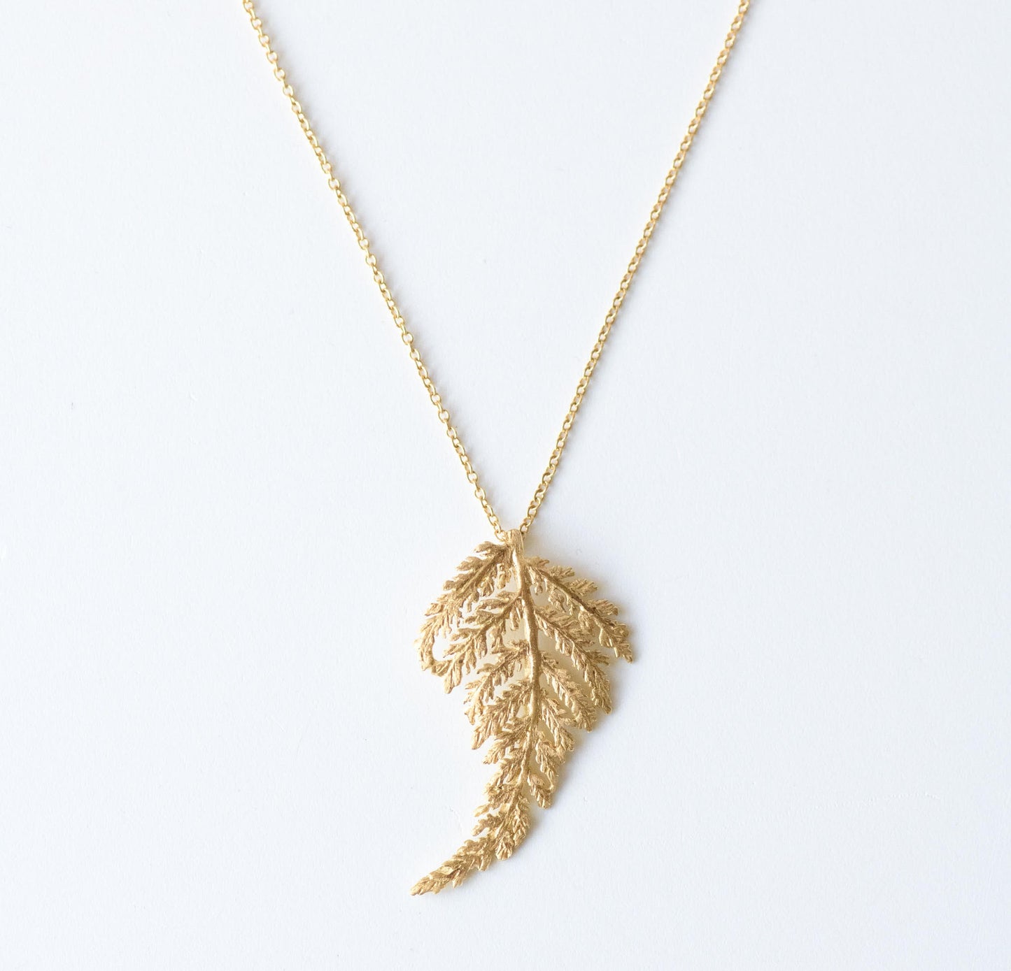 18K Gold Fern Necklace