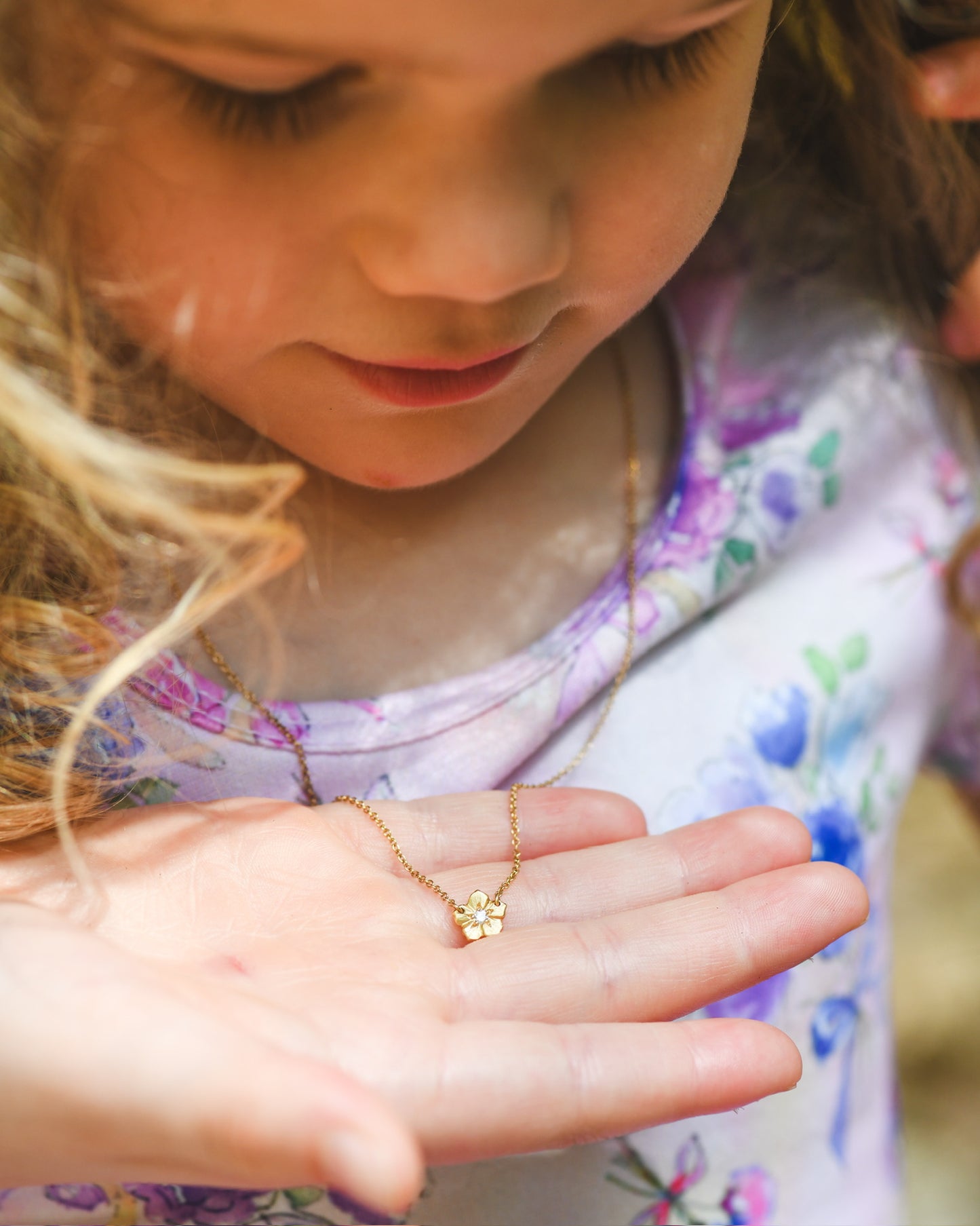 Forget-Me-Not Necklace in 18K Gold