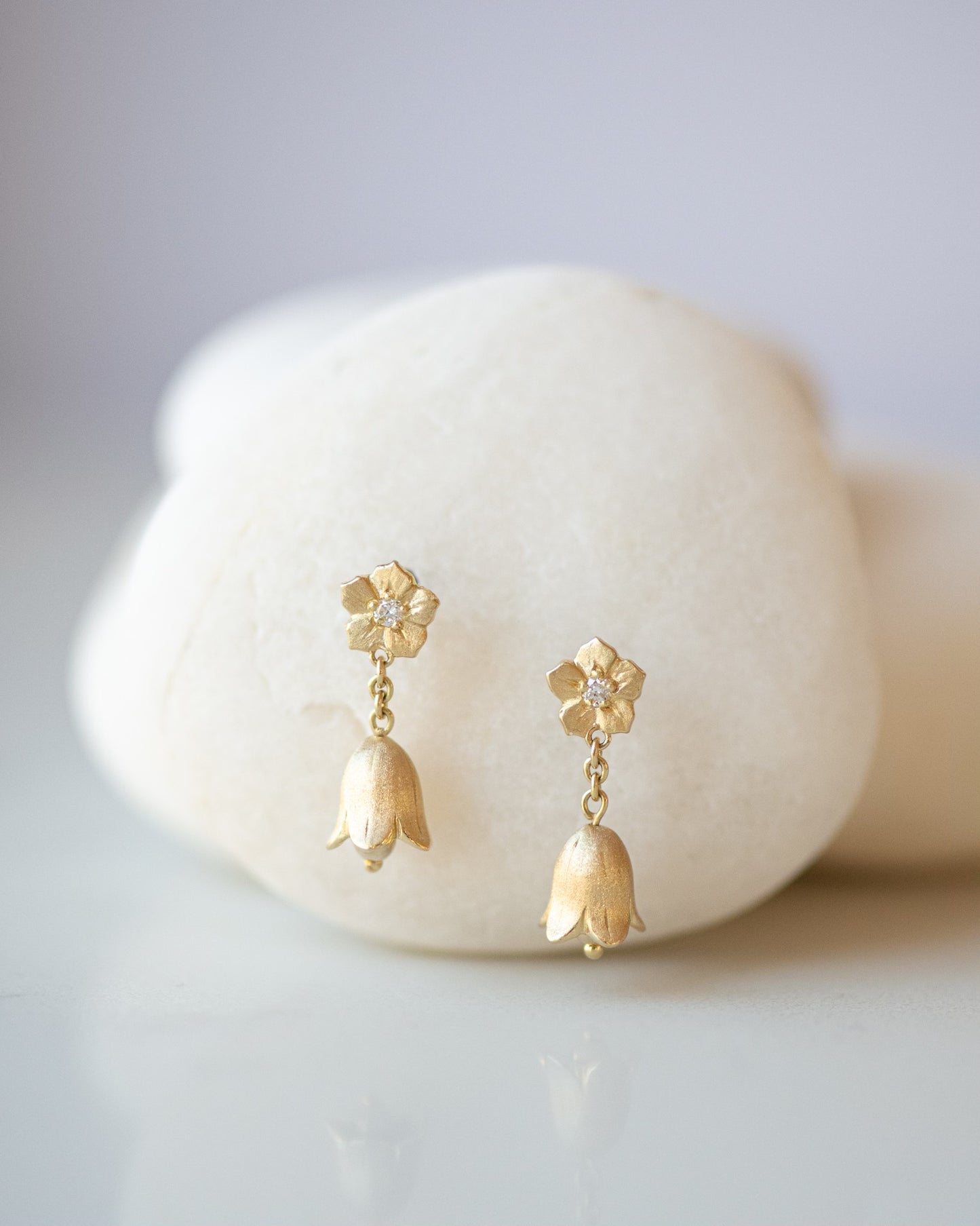 18K Gold Forget-Me-Not Bell Drops