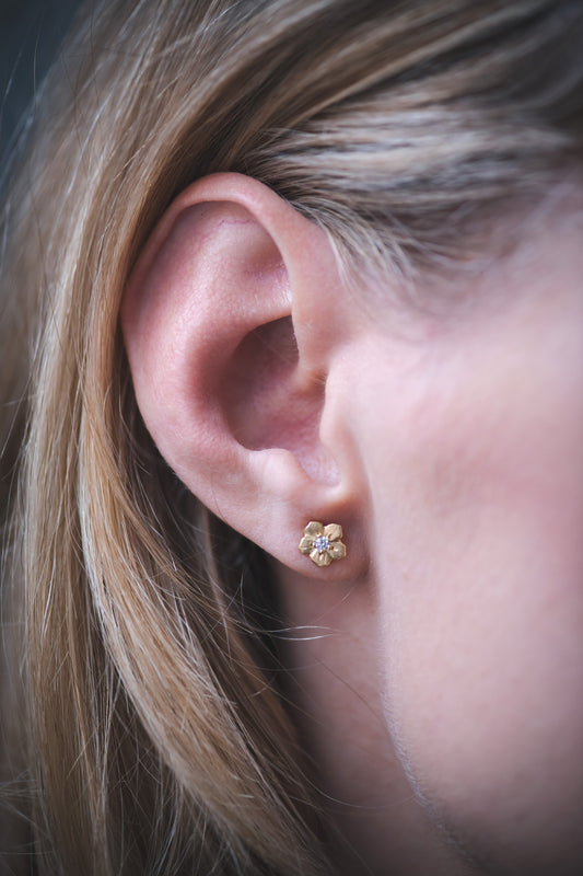18K Diamond Forget-Me-Not Stud Earrings