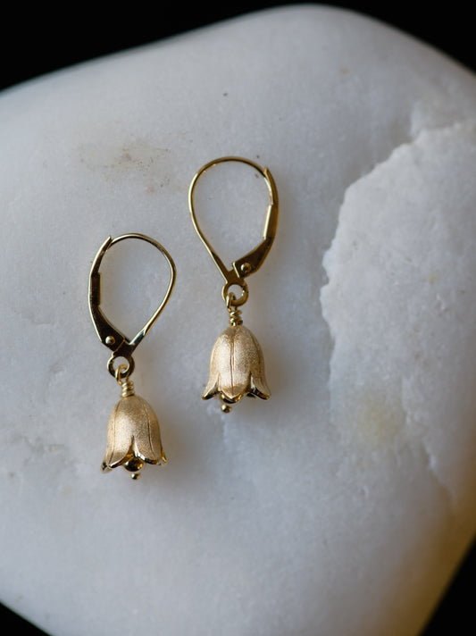 18K Gold Lily of the Valley Earrings