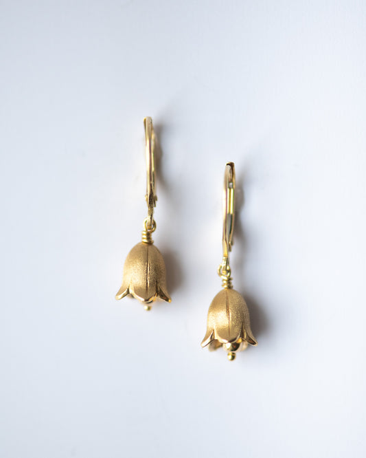 18K Gold Lily of the Valley Earrings