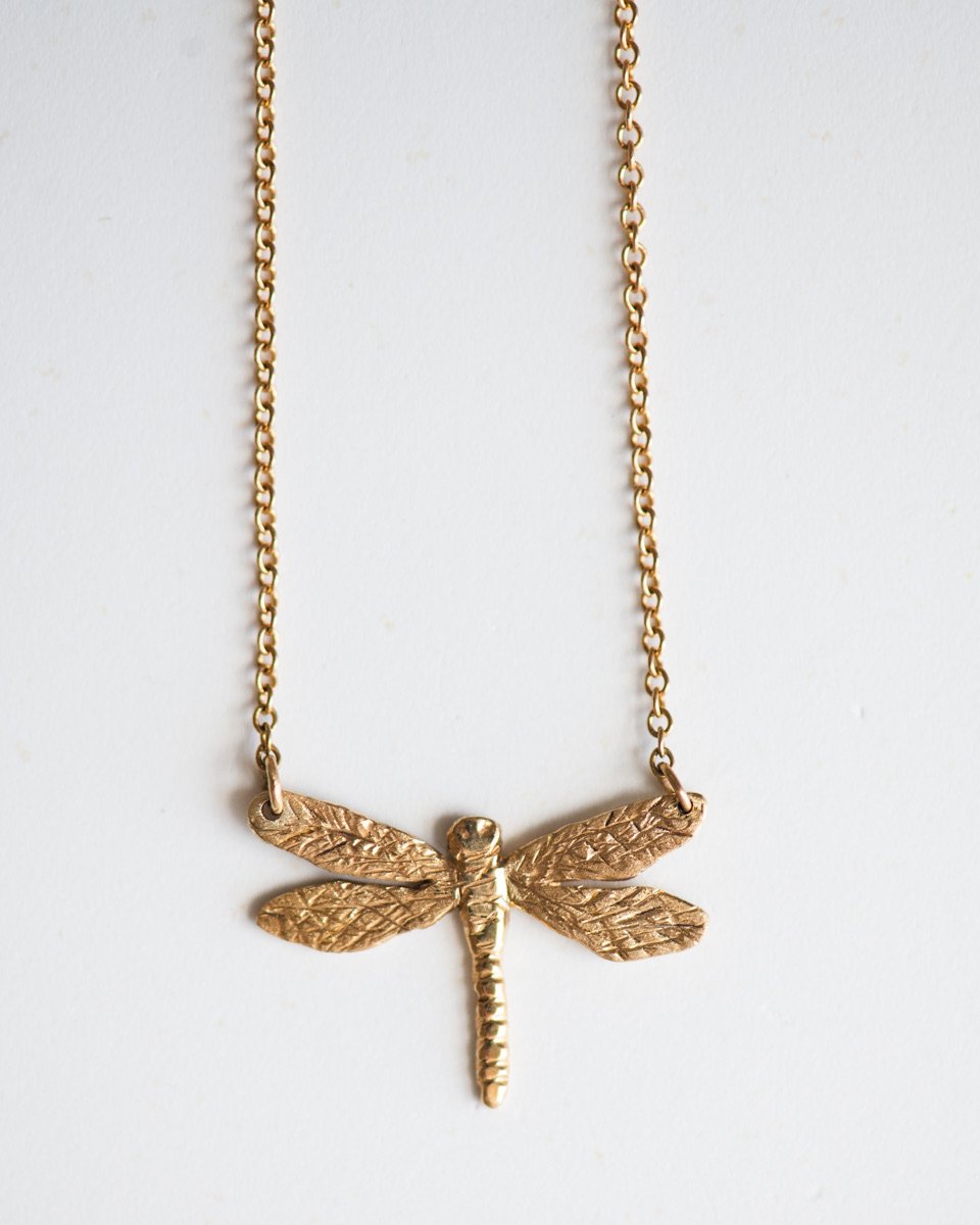 18K Gold Mini Dragonfly Necklace