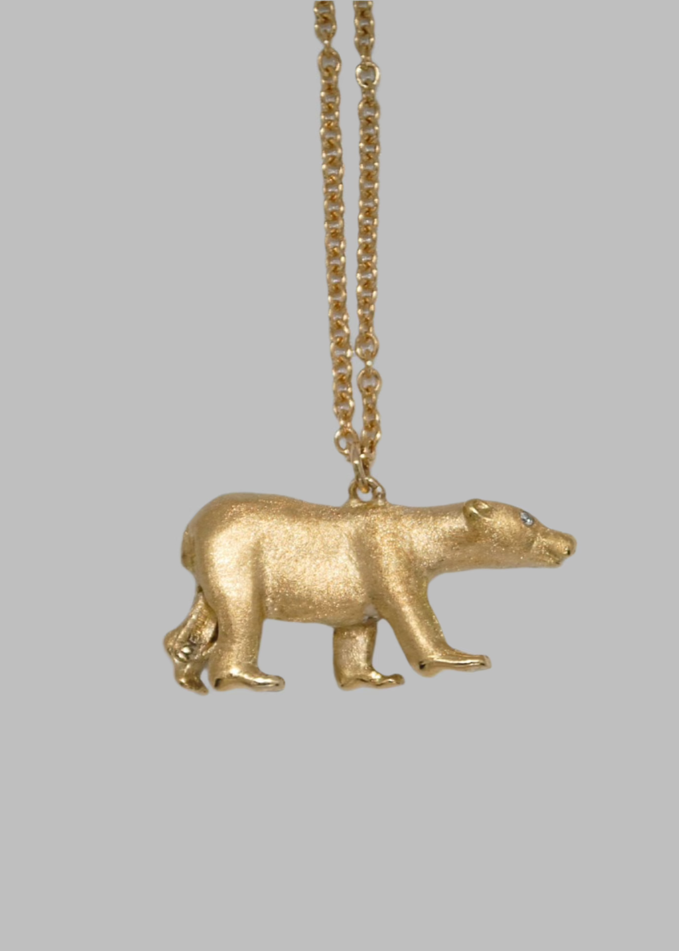 18K Gold Polar Bear Pendant