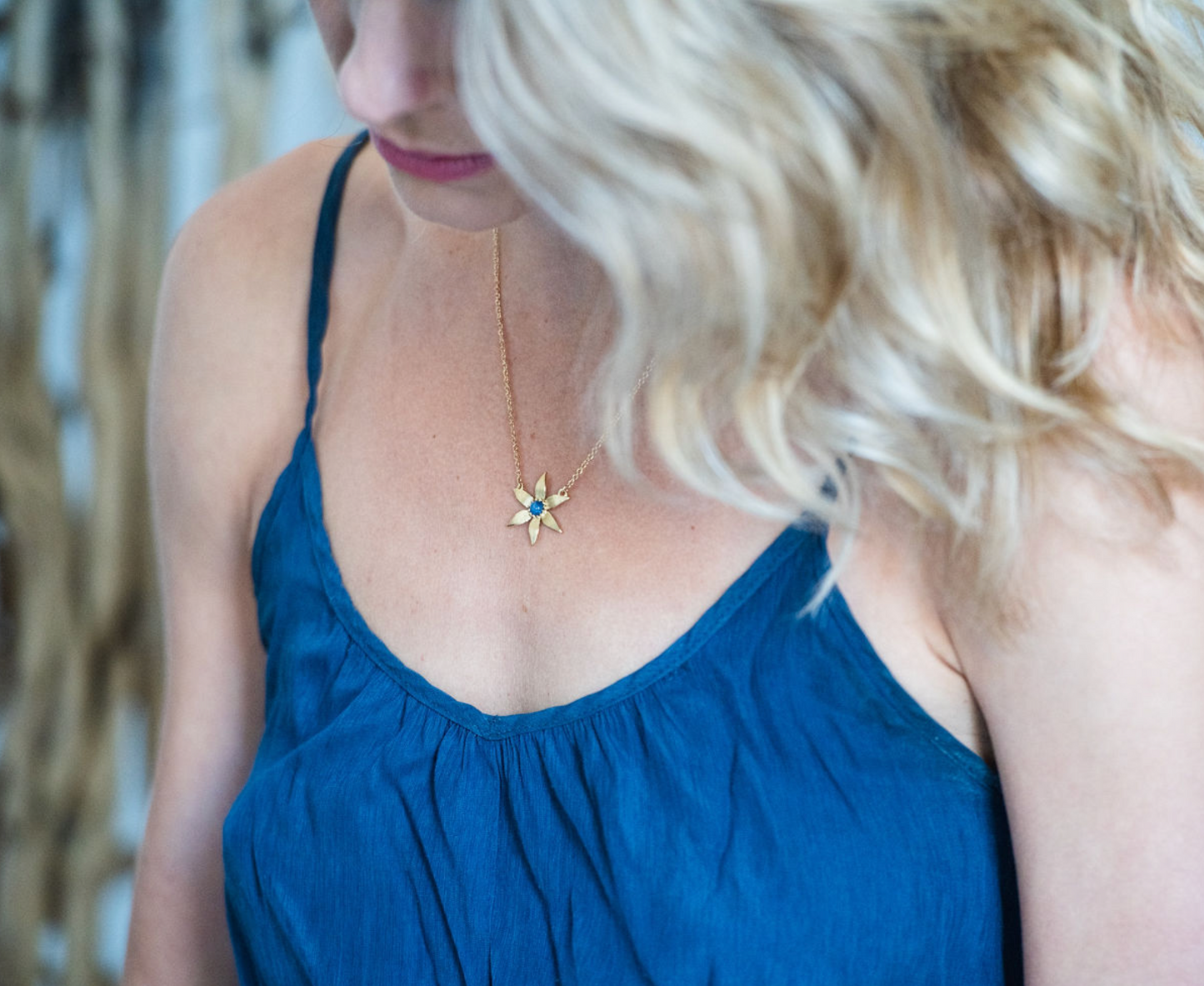 18K Gold Starflower Necklace