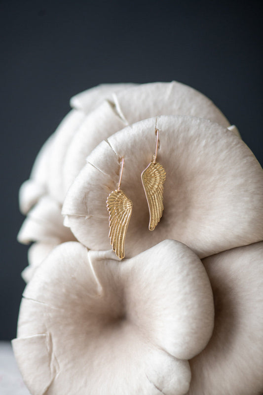 18K Gold Wing Earrings